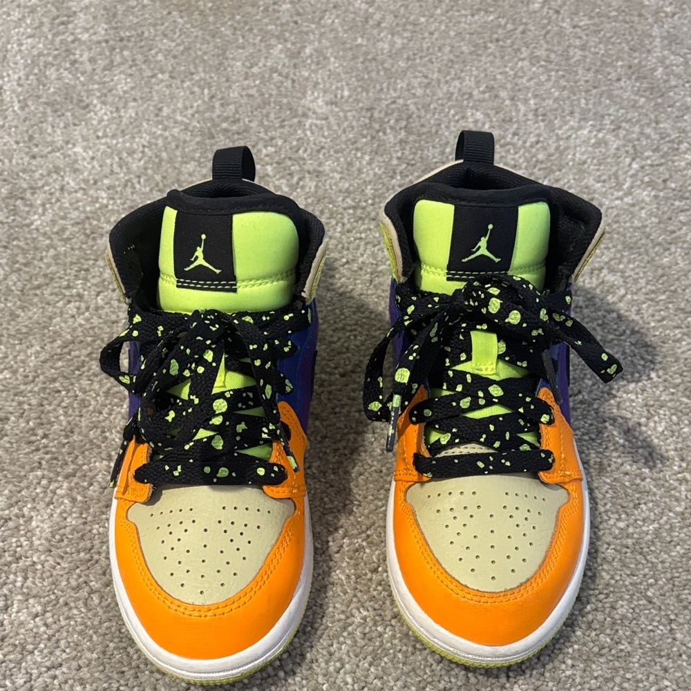 Jordan Kids' Orange and Green Sneakers